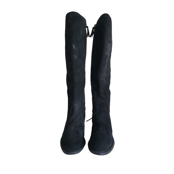 Aqua Sofft “Sharnell” Black Suede Knee High Boots Lace Up Water Resistant 6.5M - Picture 3 of 12